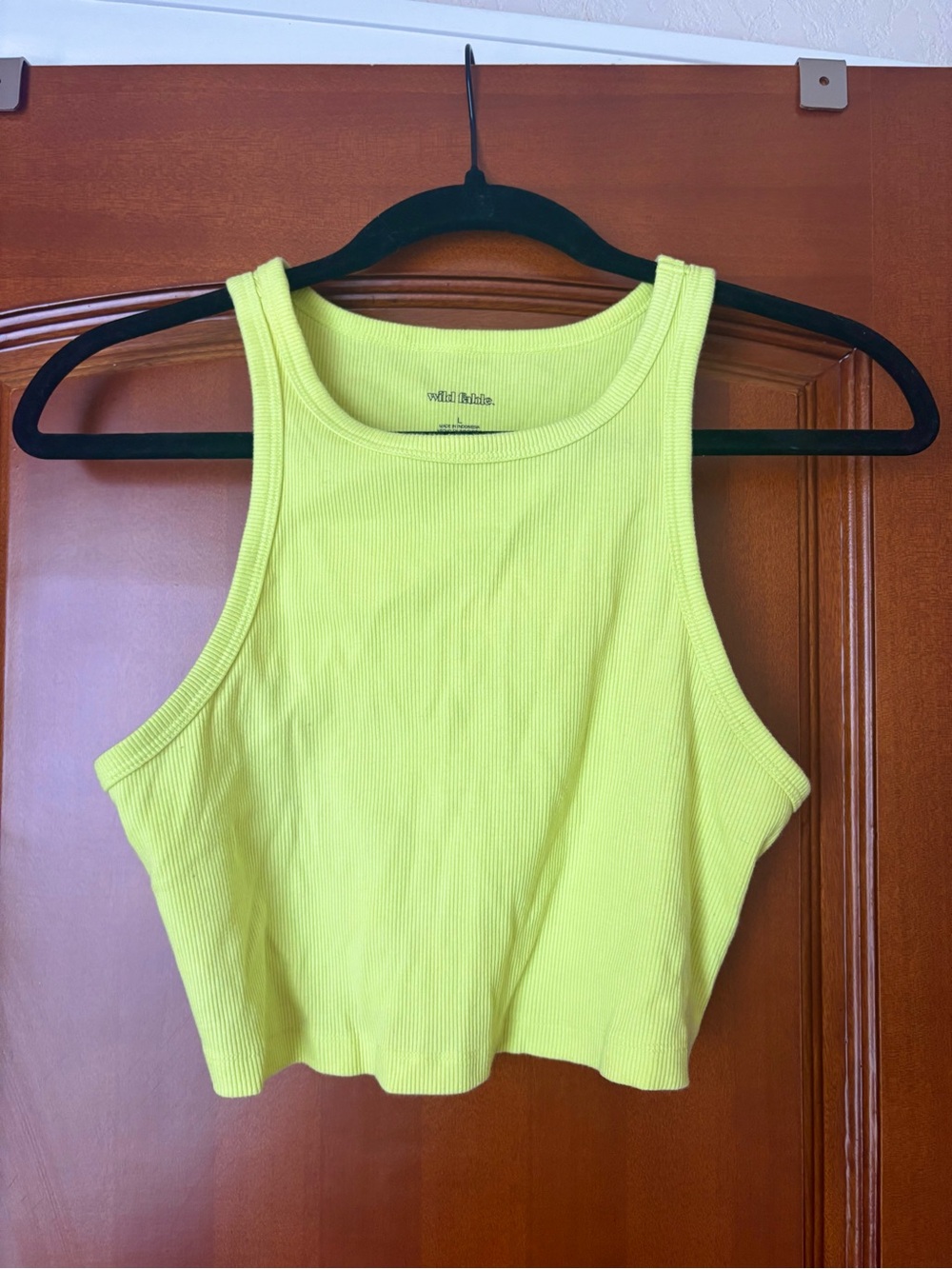wild fable Neon Lime Ribbed Cropped Tank